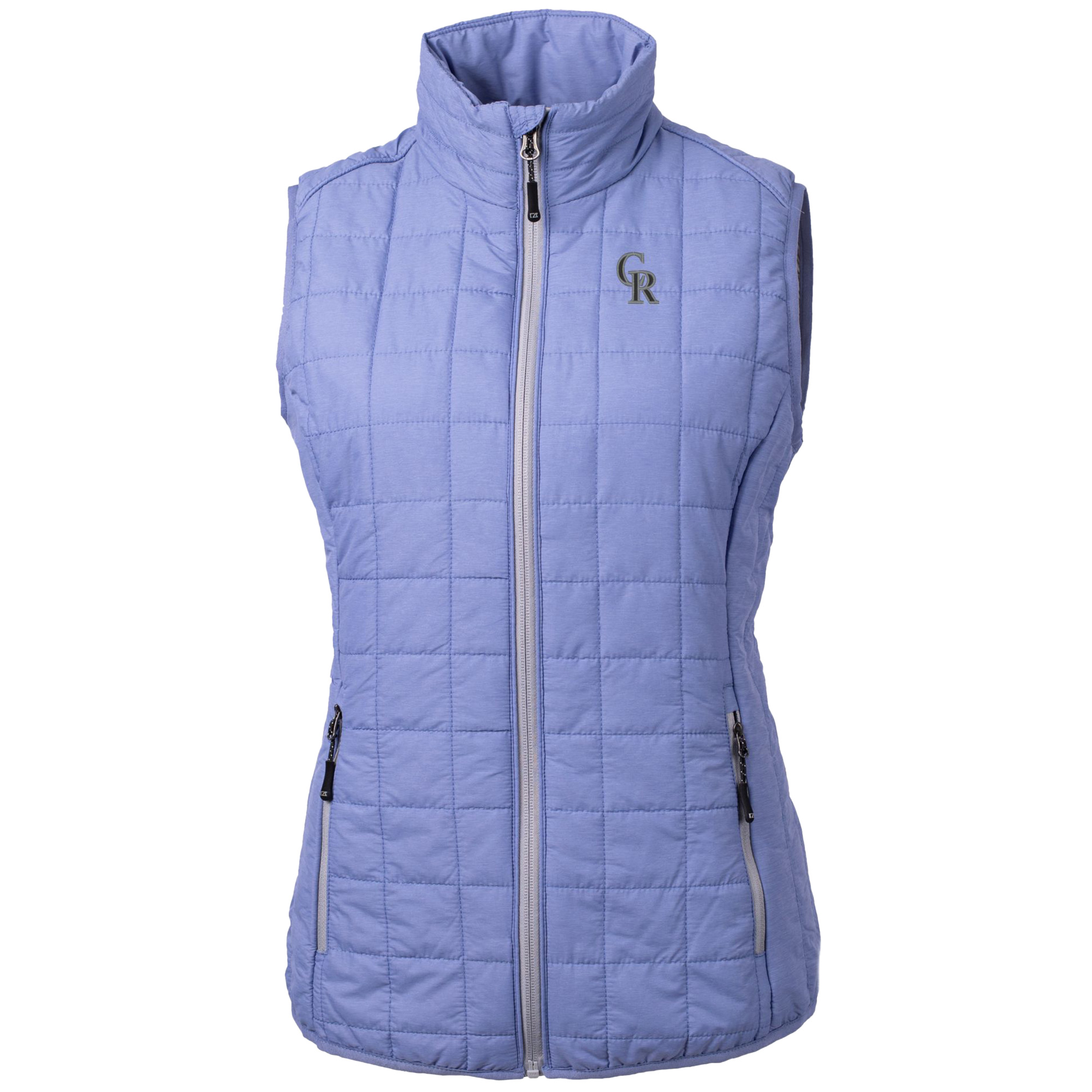 Women's Cutter & Buck Purple Colorado Rockies Rainier PrimaLoft Eco Insulated Full-Zip Puffer Vest - Image 7