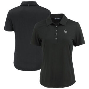 Women's Cutter & Buck  Black Colorado Rockies Coastline Epic Comfort Eco Recycled Polo