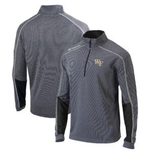 Men's Columbia Heather Gray/Black Wake Forest Demon Deacons Shotgun Omni-Wick Quarter-Zip Jacket