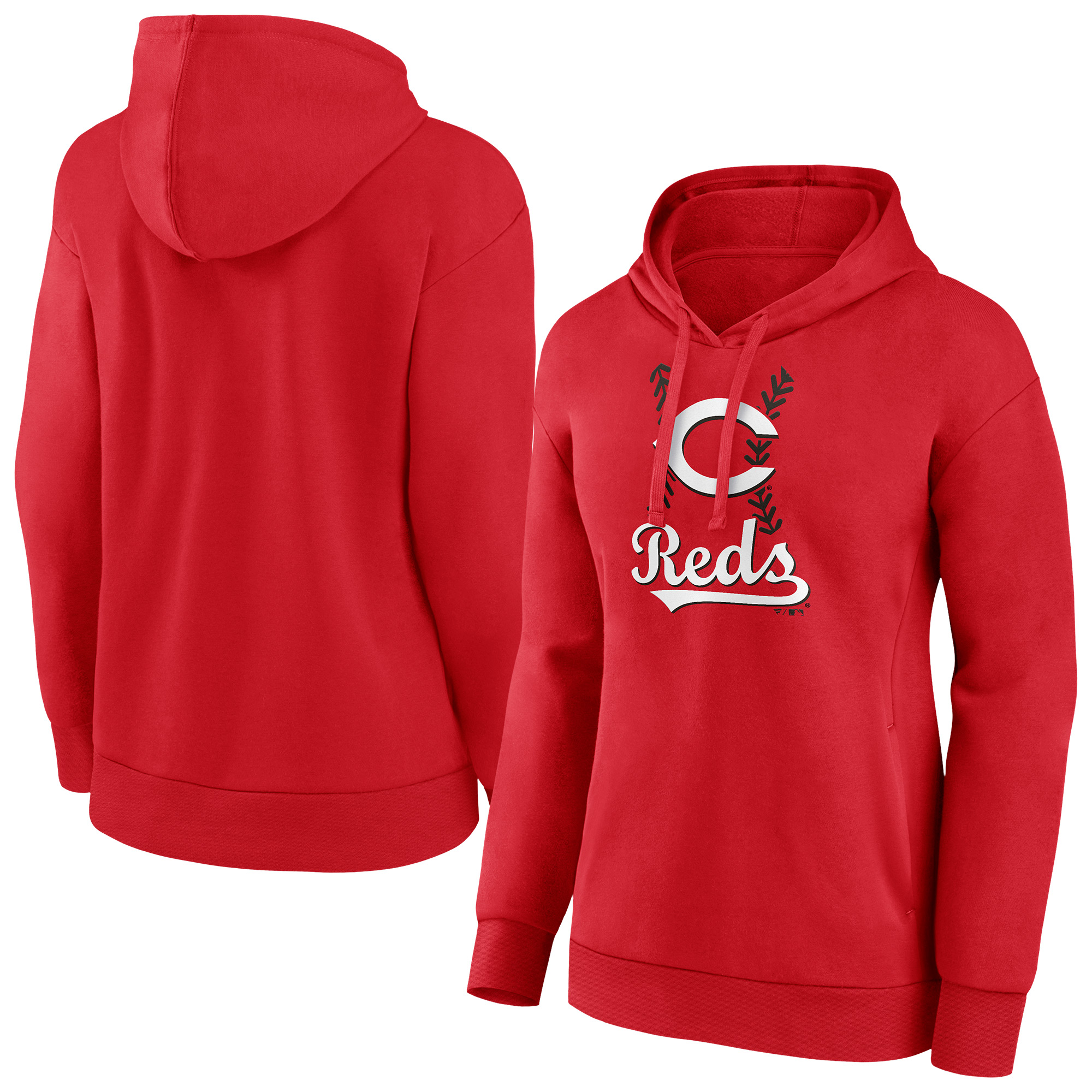 Women's Red Cincinnati Reds Fastball Pullover Hoodie