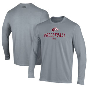 Men's Under Armour Gray Southern Illinois Salukis Volleyball Performance Long Sleeve T-Shirt