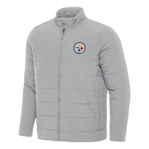 Men's Antigua  Gray Pittsburgh Steelers Swelter Full-Zip Jacket