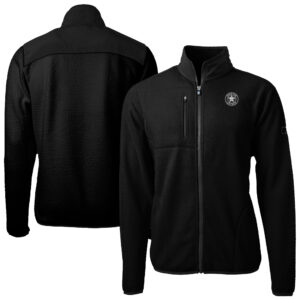 Men's Cutter & Buck Black Houston Astros Cascade Eco Fleece Full-Zip Sweatshirt