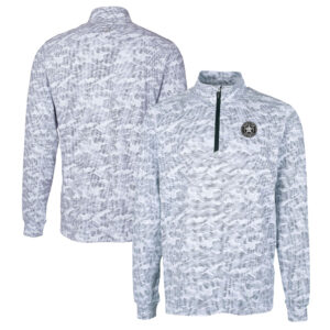 Men's Cutter & Buck Gray Houston Astros Big & Tall Traverse Eco Camo Tri-Blend DryTec Quarter-Zip Jacket