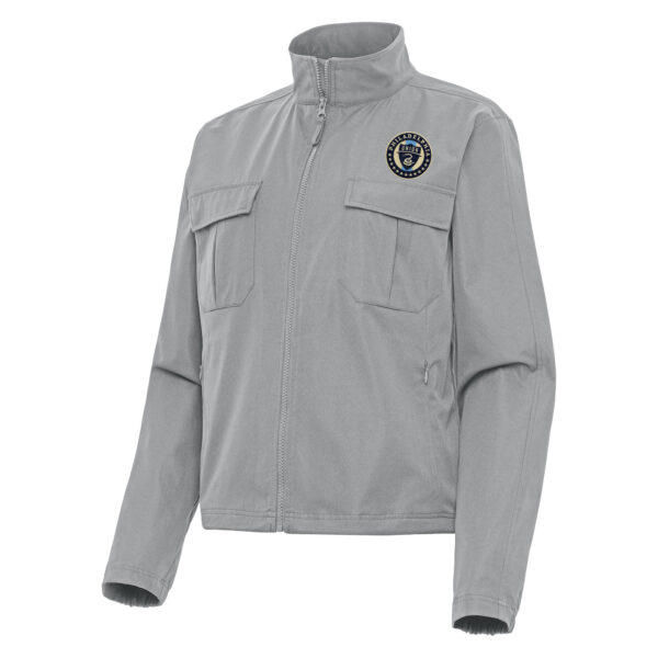Women's Antigua Gray Philadelphia Union Even Par Full-Zip Jacket