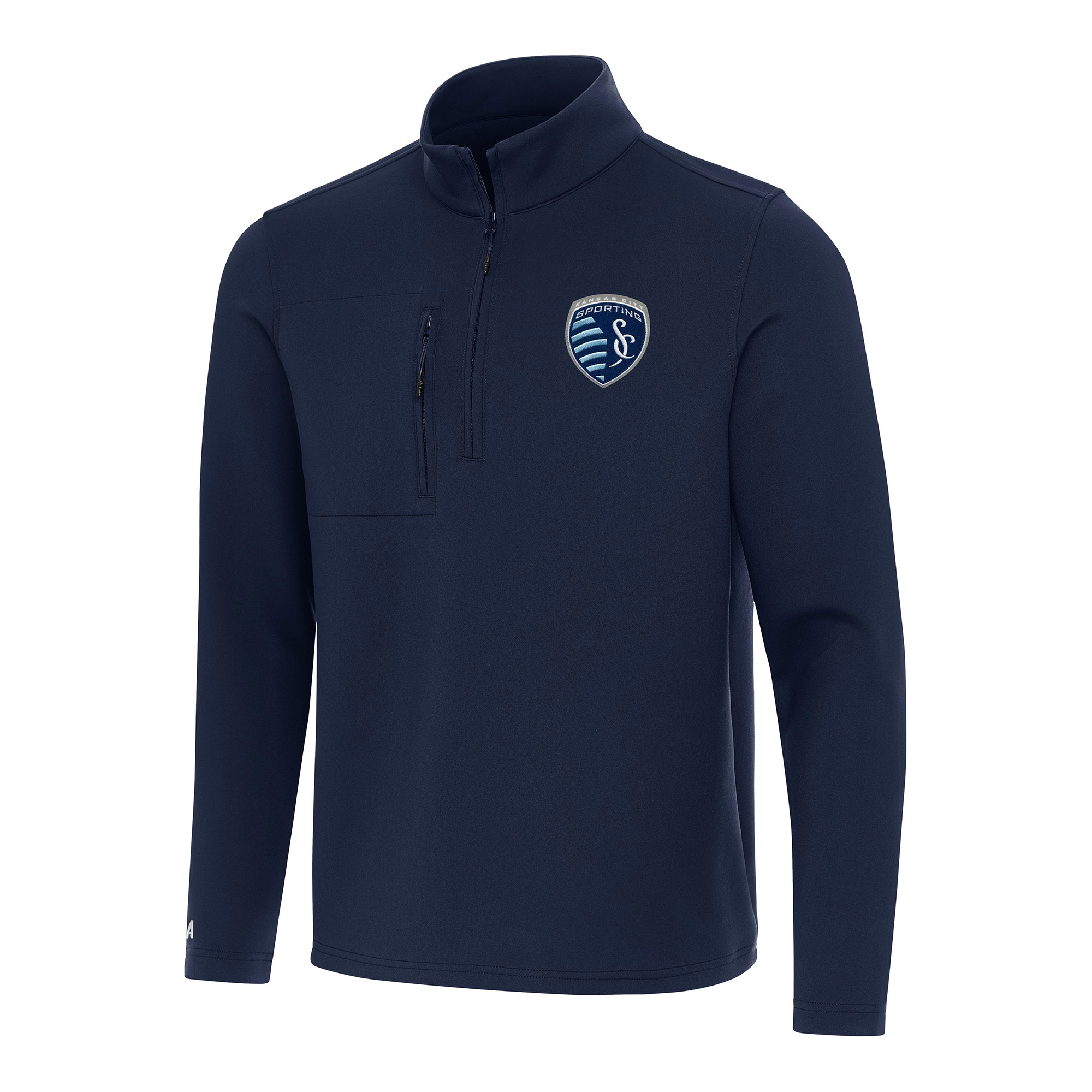 Men's Antigua Navy Sporting Kansas City Insider Quarter-Zip Jacket