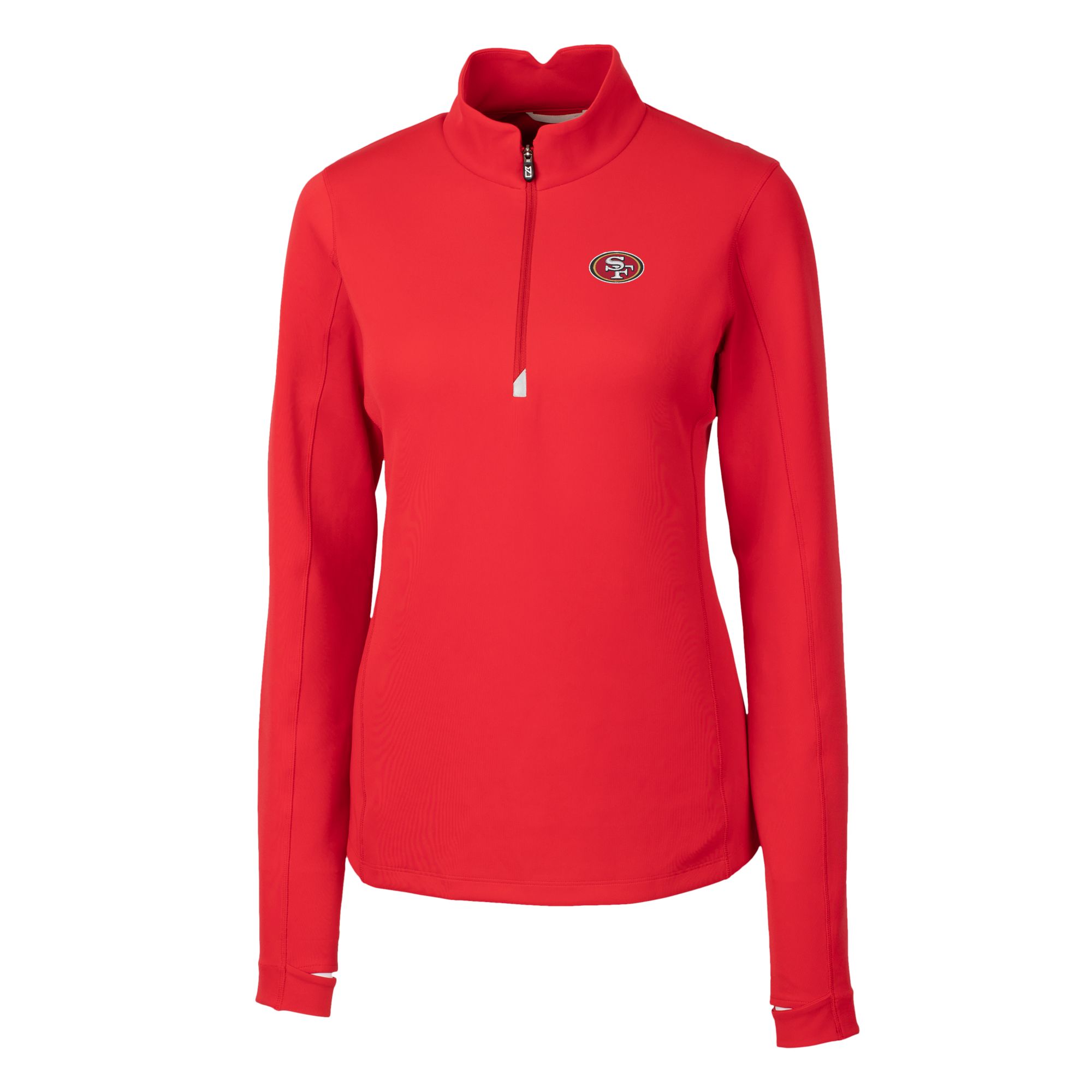 Women's Cutter & Buck Scarlet San Francisco 49ers Traverse Stretch Quarter-Zip Pullover Top - Image 3