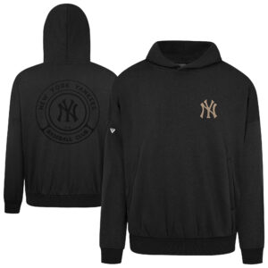 Men's Levelwear Black New York Yankees Contact Oversized Pullover Hoodie