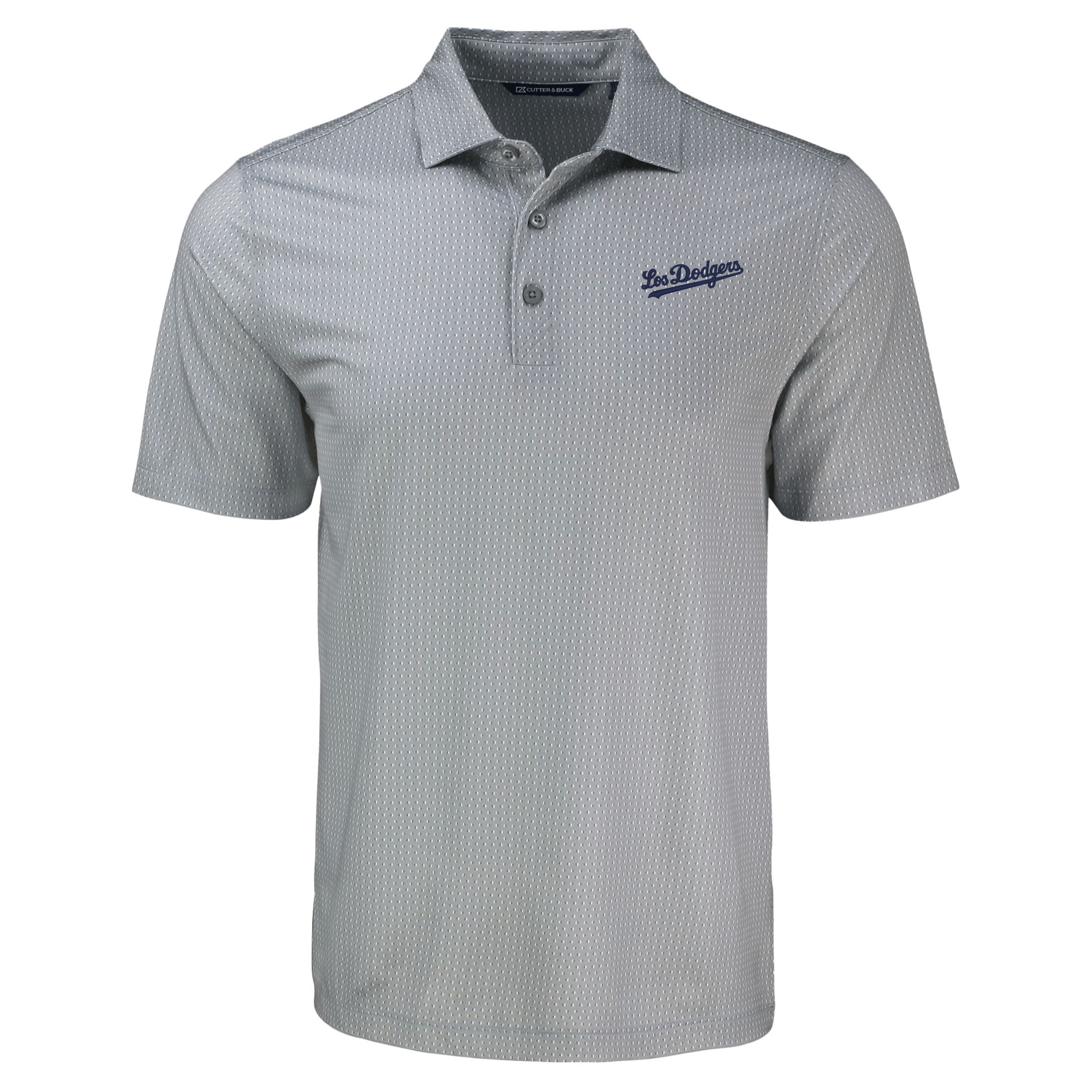 Men's Cutter & Buck Gray Los Angeles Dodgers Pike Eco Shadow Check Print - Image 3