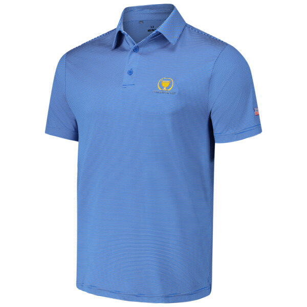 Men's Under Armour  Blue Presidents Cup Team USA Green Bridge Stripe Polo - Image 7