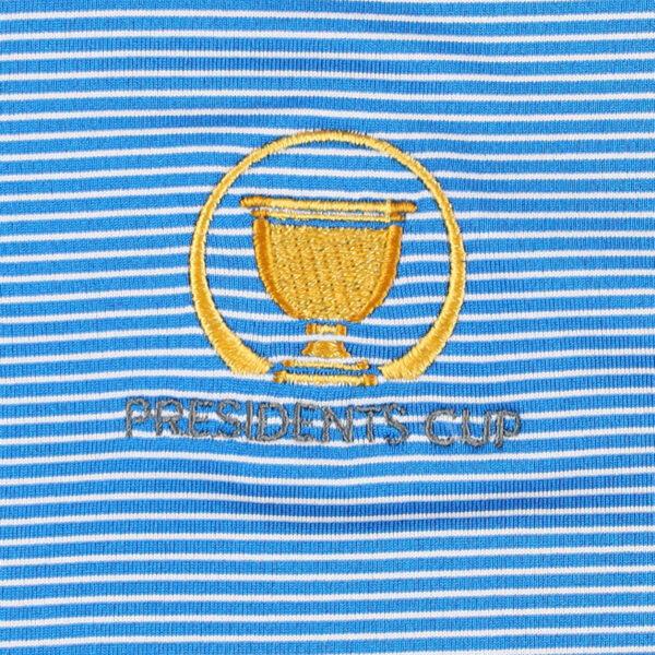 Men's Under Armour  Blue Presidents Cup Team USA Green Bridge Stripe Polo - Image 9