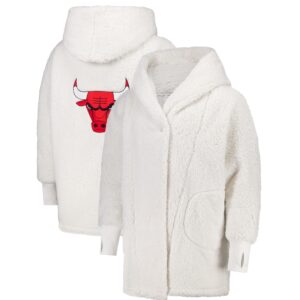 Unisex The Best Lounger in the World By Jill Martin Cream Chicago Bulls Oversized Open-Front Hoodie Sweater