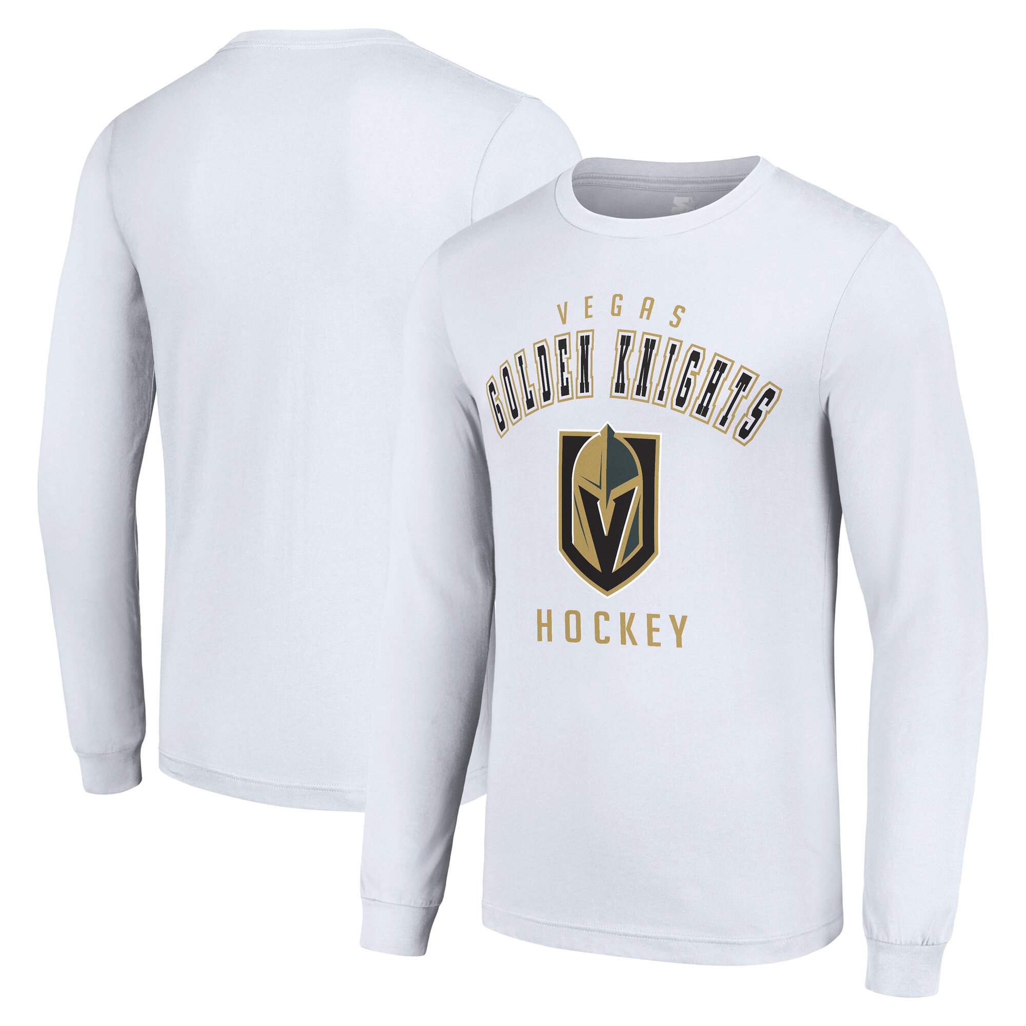 Men's Starter White Vegas Golden Knights Logo Long Sleeve T-Shirt