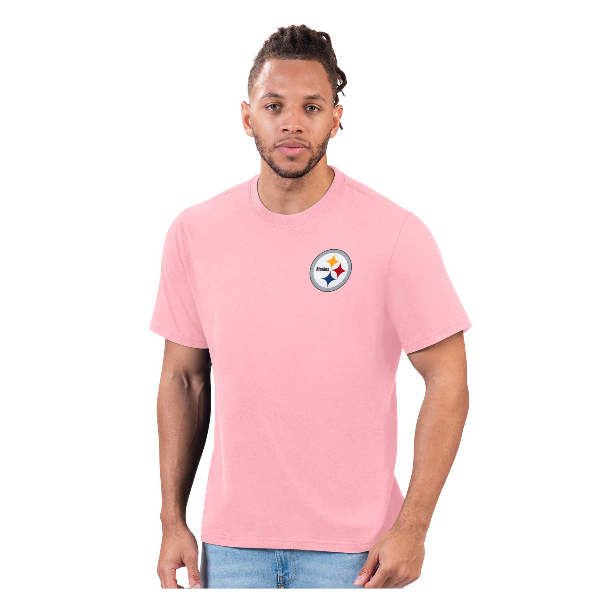 Men's Margaritaville Pink Pittsburgh Steelers Pregame T-Shirt