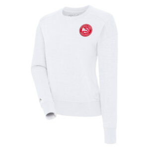 Women's Antigua White Atlanta Hawks Forward Fleece Pullover Sweatshirt