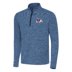 Men's Antigua Heather Navy Fresno State Bulldogs Cause Quarter-Zip Top