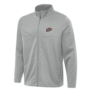 Men's Antigua Gray UTEP Miners Links 2 Full-Zip Golf Jacket