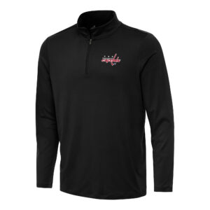 Men's Antigua Black Washington Capitals Reprocess Quarter-Zip Top