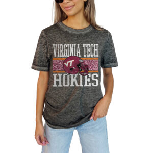 Women's Gameday Couture Charcoal Virginia Tech Hokies  Lightweight Burnout T-Shirt