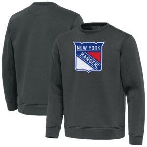 Men's Antigua Pewter New York Rangers Relevant Lightweight Pullover Sweatshirt