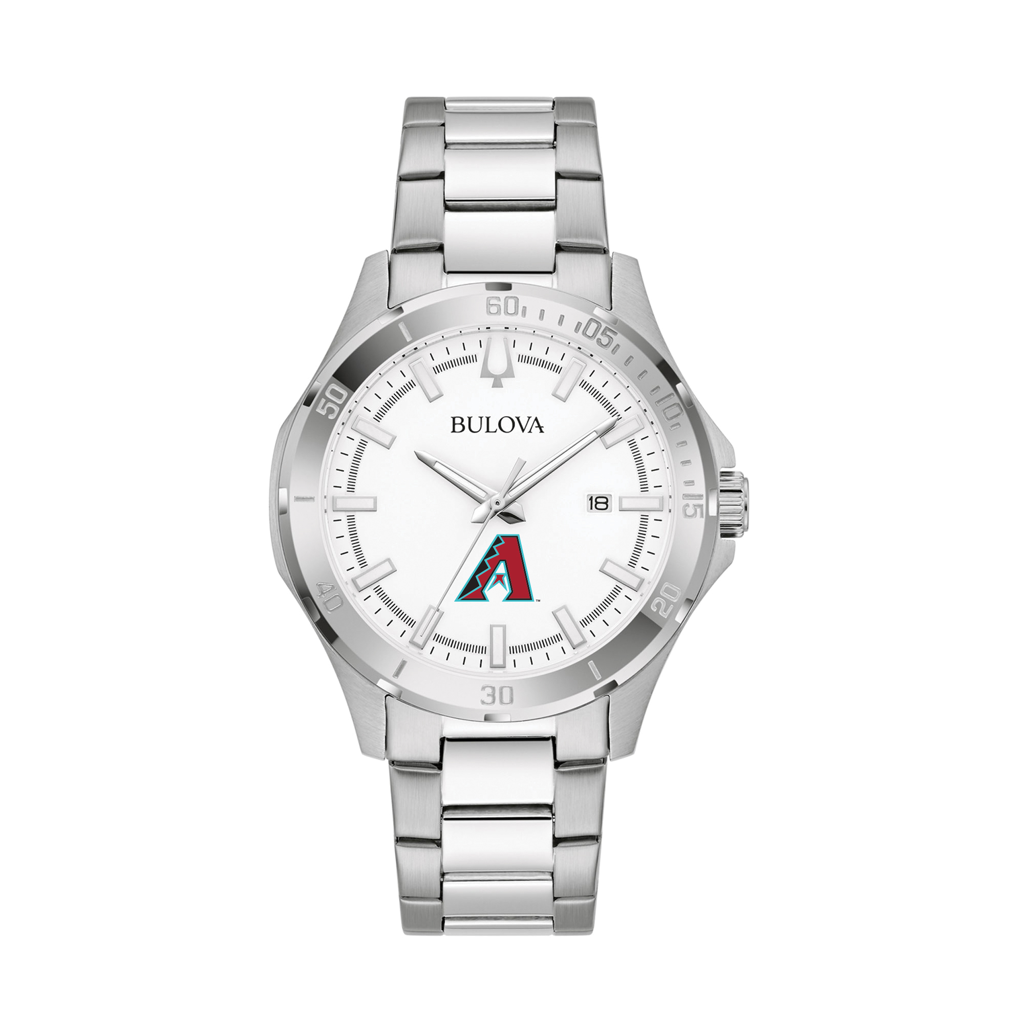 Men's Bulova Silver Arizona Diamondbacks Stainless Steel Classic Sport Watch
