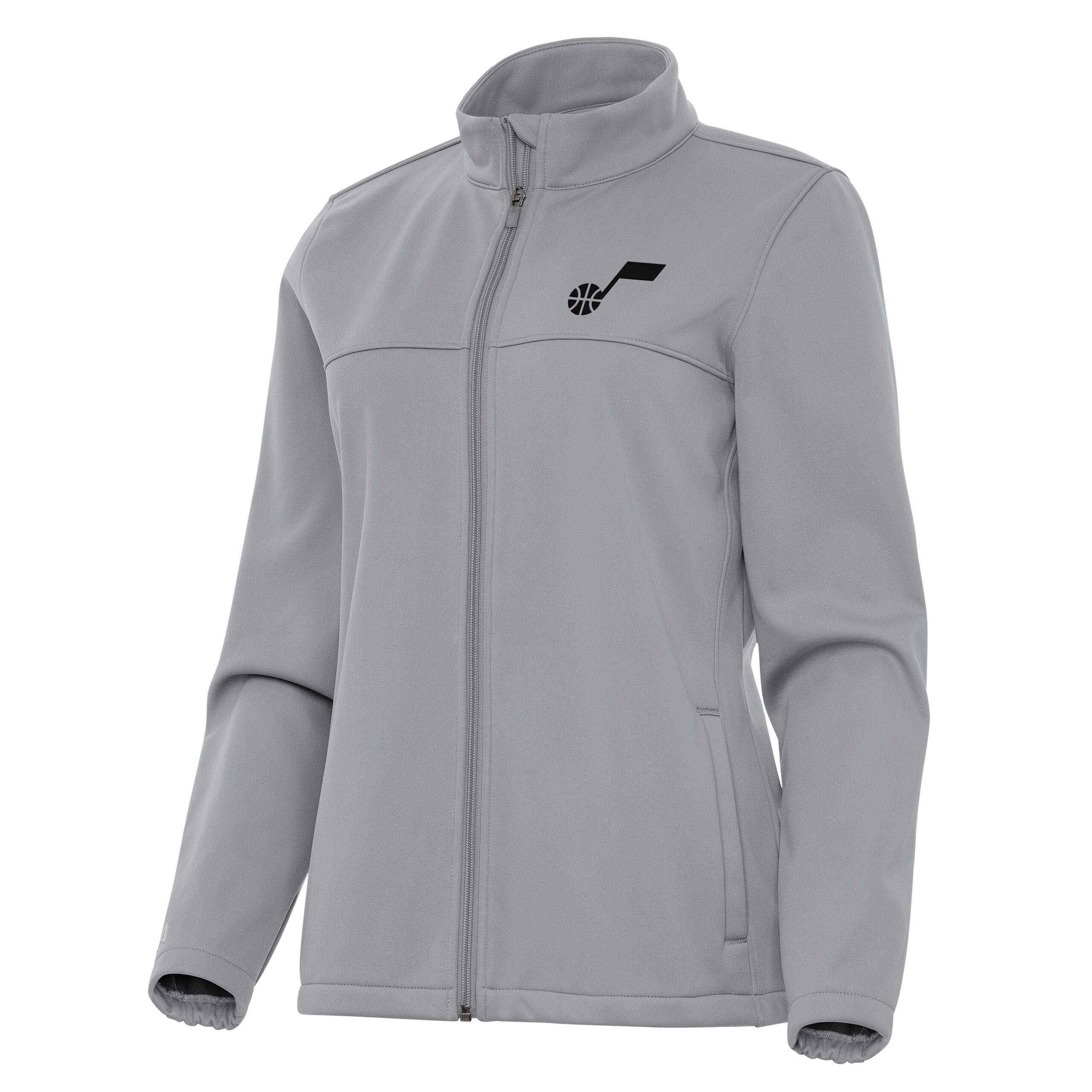Women's Antigua Gray Utah Jazz Links 2 Full-Zip Golf Jacket
