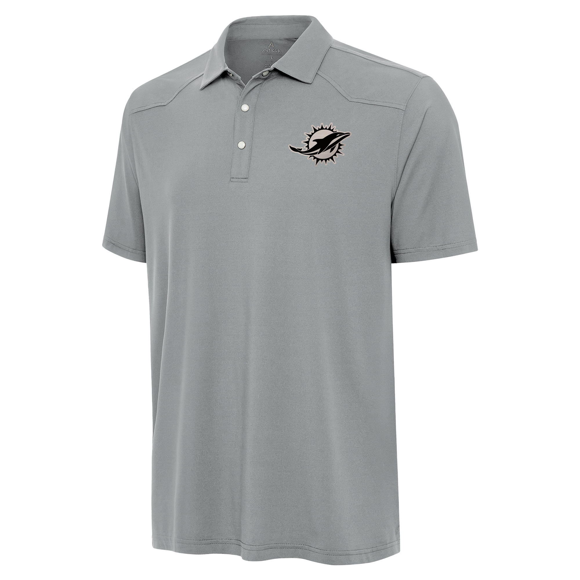 Men's Antigua Gray Miami Dolphins Western Polo