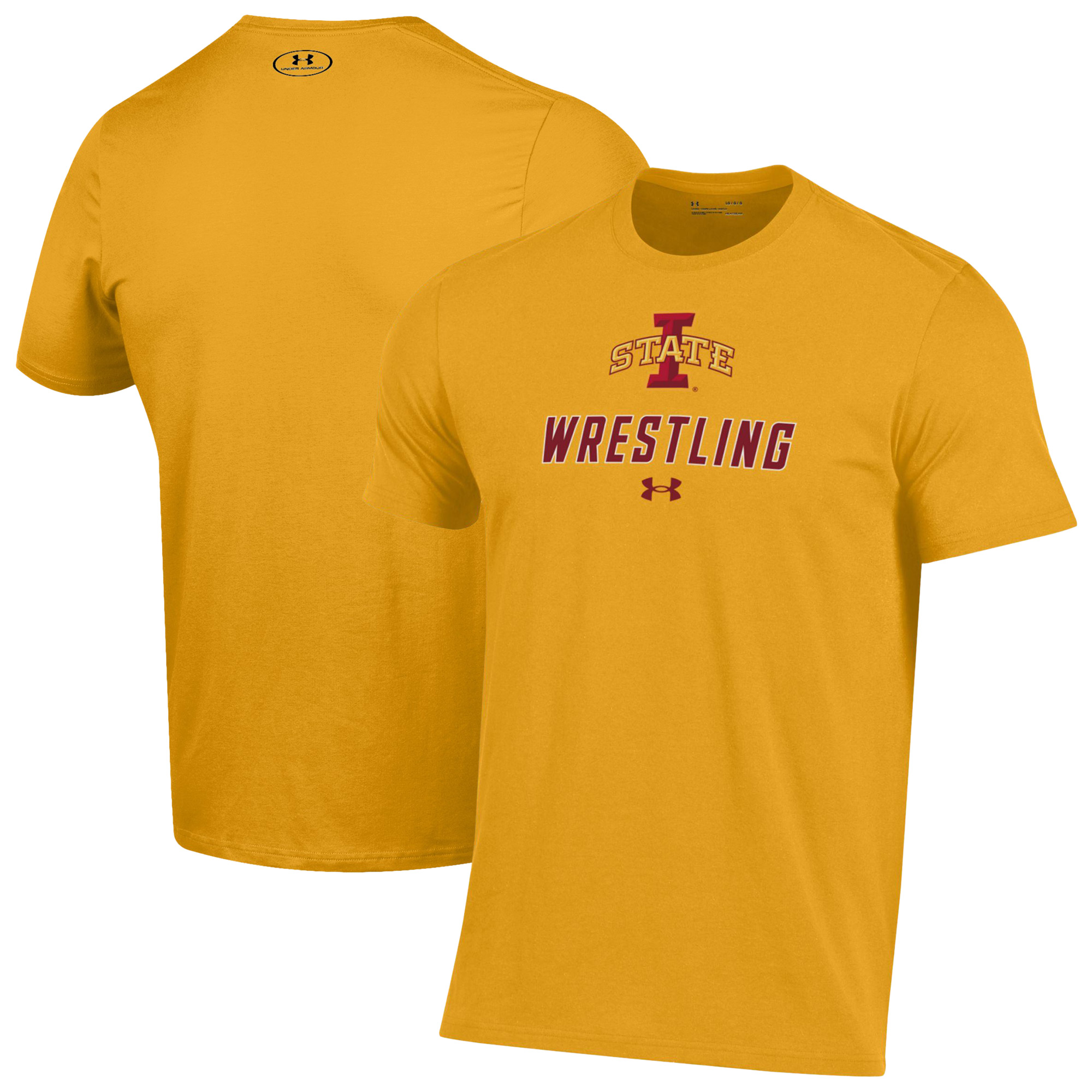 Men's Under Armour Gold Iowa State Cyclones Wrestling Performance T-Shirt