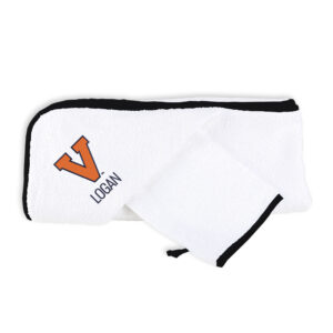Infant Chad & Jake White Virginia Cavaliers Personalized Hooded Towel & Mitt Set