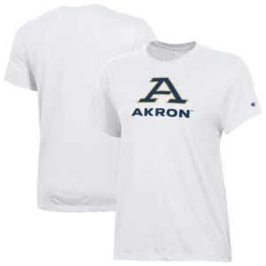 Women's Champion  White Akron Zips Core T-Shirt