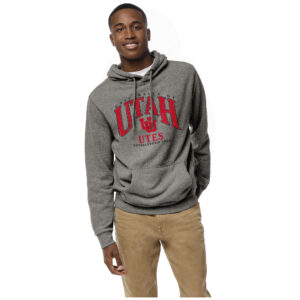 Men's League Collegiate Wear Heather Gray Utah Utes Heritage Tri-Blend Pullover Hoodie