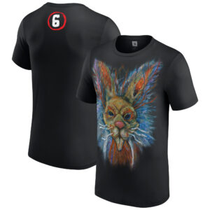 Men's Black Wyatt Sicks Rambling Rabbit Portrait T-Shirt