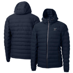 Men's Cutter & Buck  Navy Delaware State Hornets Mission Ridge Repreve Eco Insulated Puffer Full-Zip Jacket