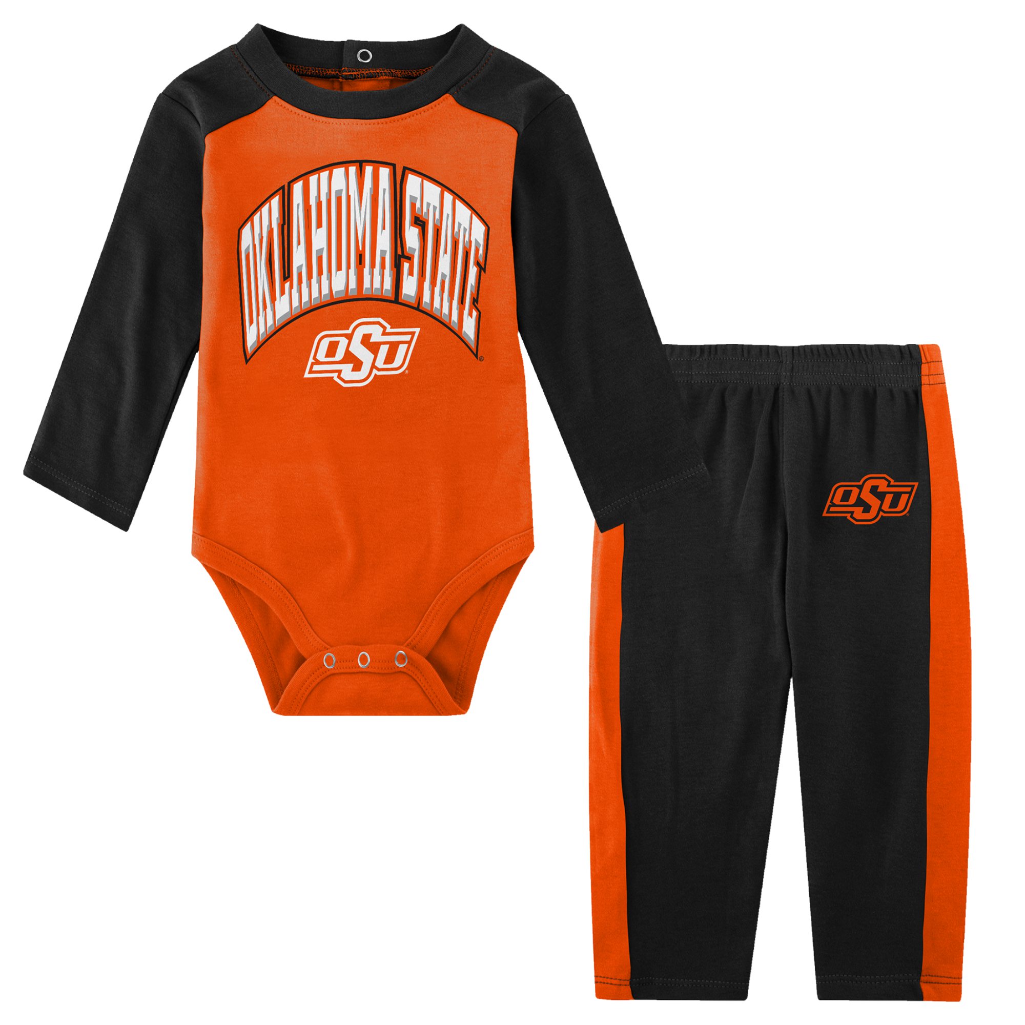 Infant Orange Oklahoma State Cowboys Rookie Of The Year Long Sleeve Bodysuit and Pants Set - Image 2