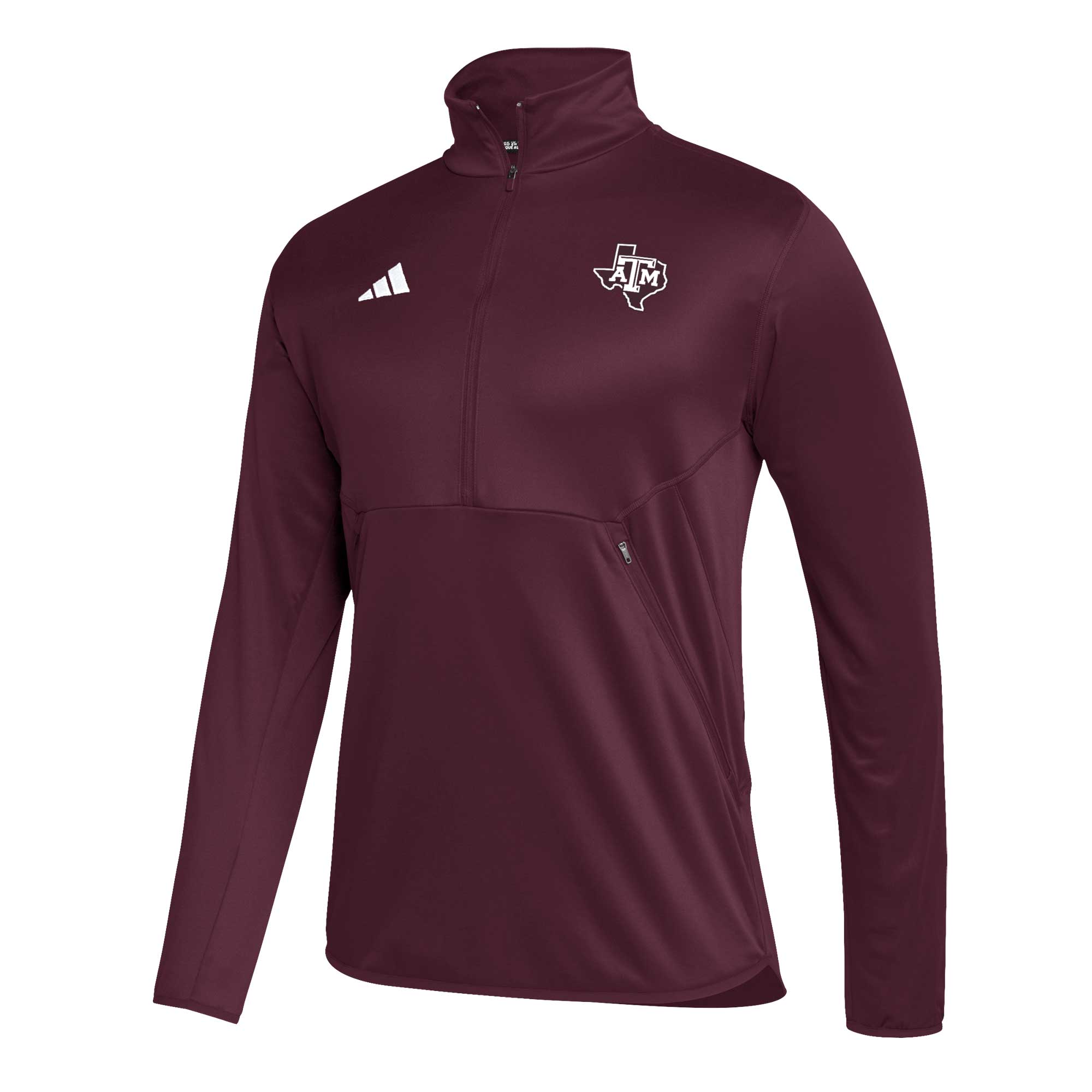 Men's adidas Maroon Texas A&M Aggies 2023 Sideline AEROREADY Half-Zip Top - Image 3