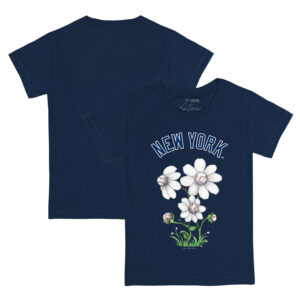 Infant Tiny Turnip Navy New York Yankees Blooming Baseballs T-Shirt