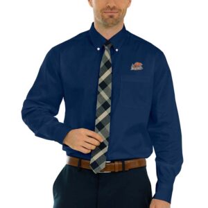 Men's Navy Bucknell Bison Wicked Woven Long Sleeve Button-Down Shirt