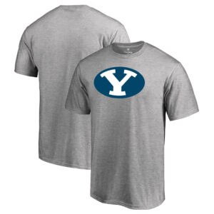 Men's Ash BYU Cougars Primary Team Logo T-Shirt