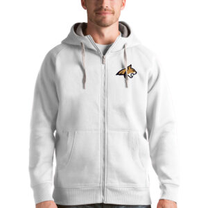 Men's Antigua White Montana State Bobcats Victory Full-Zip Hoodie