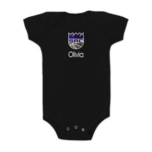 Infant Black Sacramento Kings Personalized Bodysuit