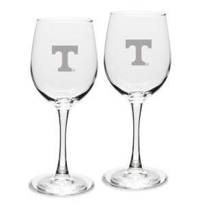 Tennessee Volunteers Set of 2 Traditional White Wine Table Glasses