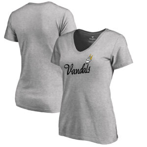 Women's Heathered Gray Idaho Vandals Dora V-Neck T-Shirt