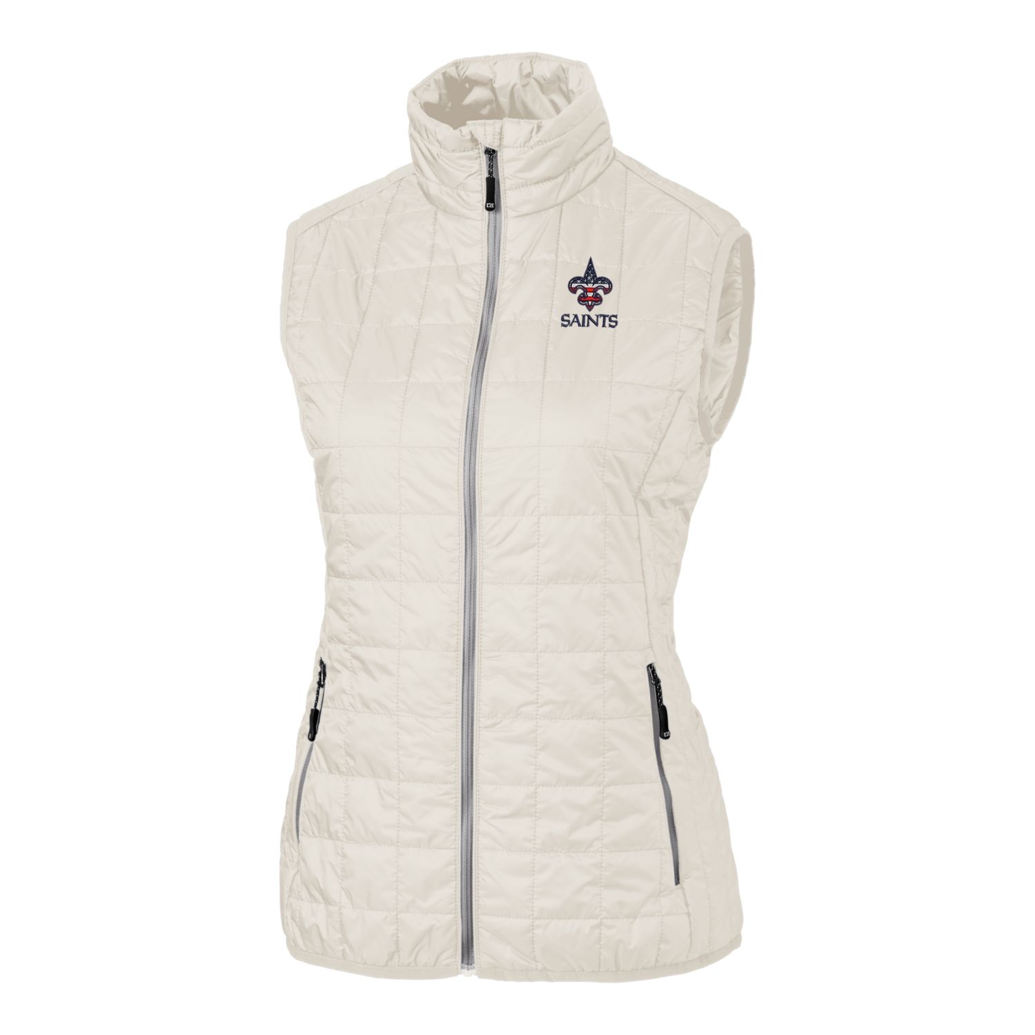 Women's Cutter & Buck White New Orleans Saints Americana Rainier Full-Zip Vest