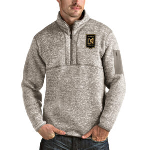 Men's Antigua Tan LAFC Fortune Quarter-Zip Pullover Jacket
