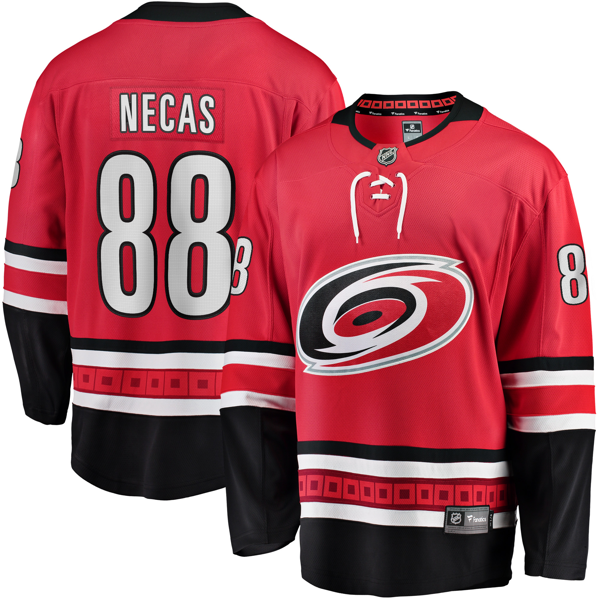 Men's Fanatics Martin Necas Red Carolina Hurricanes Alternate Breakaway Player Jersey - Image 2