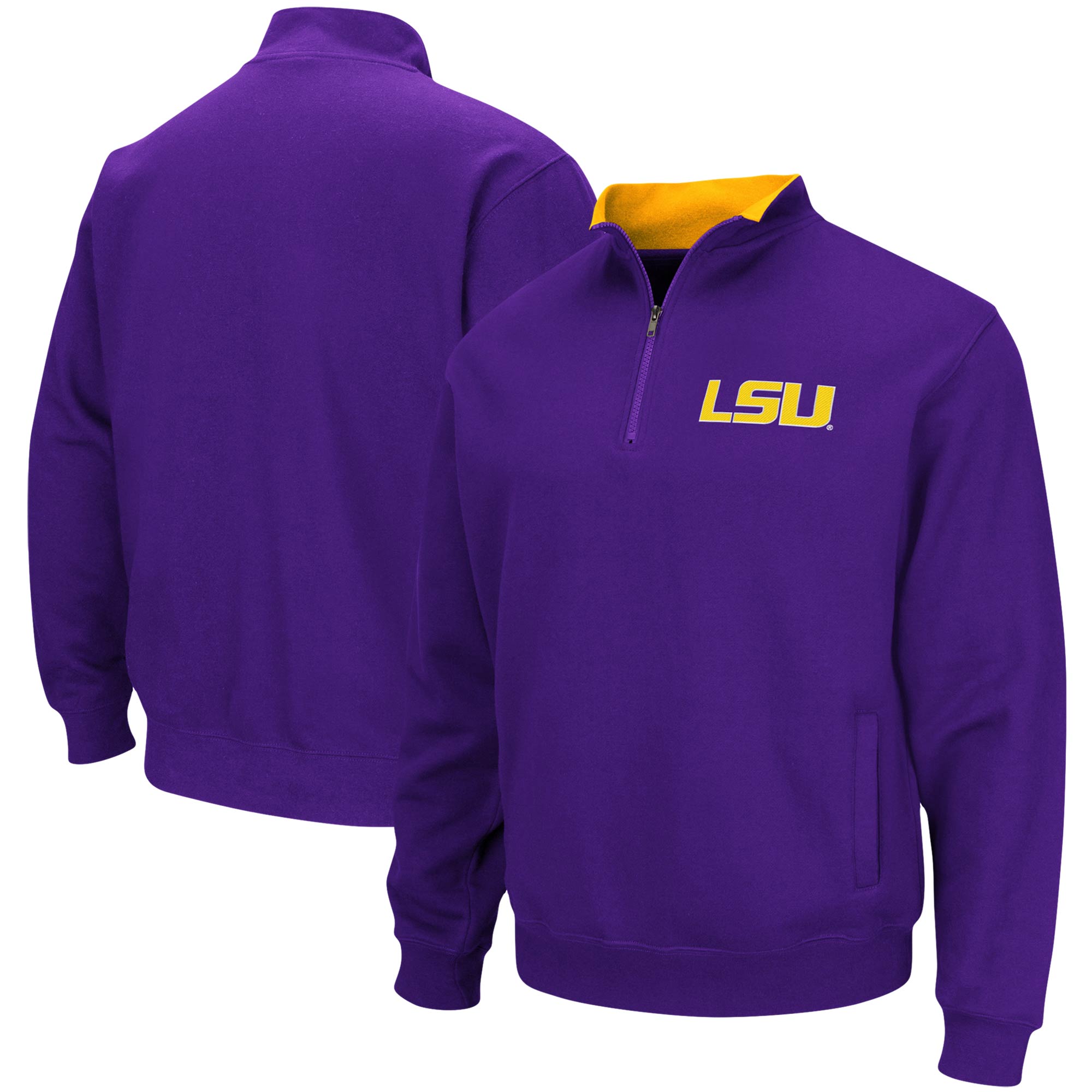 Men's Colosseum Purple LSU Tigers Big & Tall Tortugas Quarter-Zip Jacket - Image 2