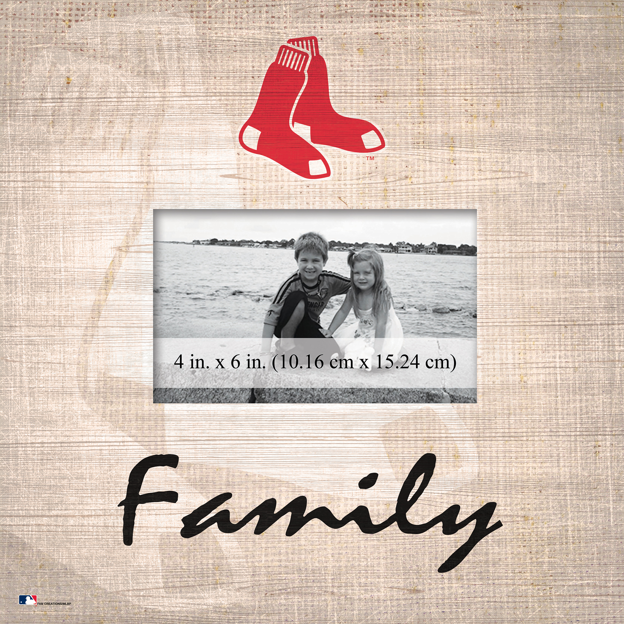 Boston Red Sox 10'' x 10'' Burlap Pattern Frame