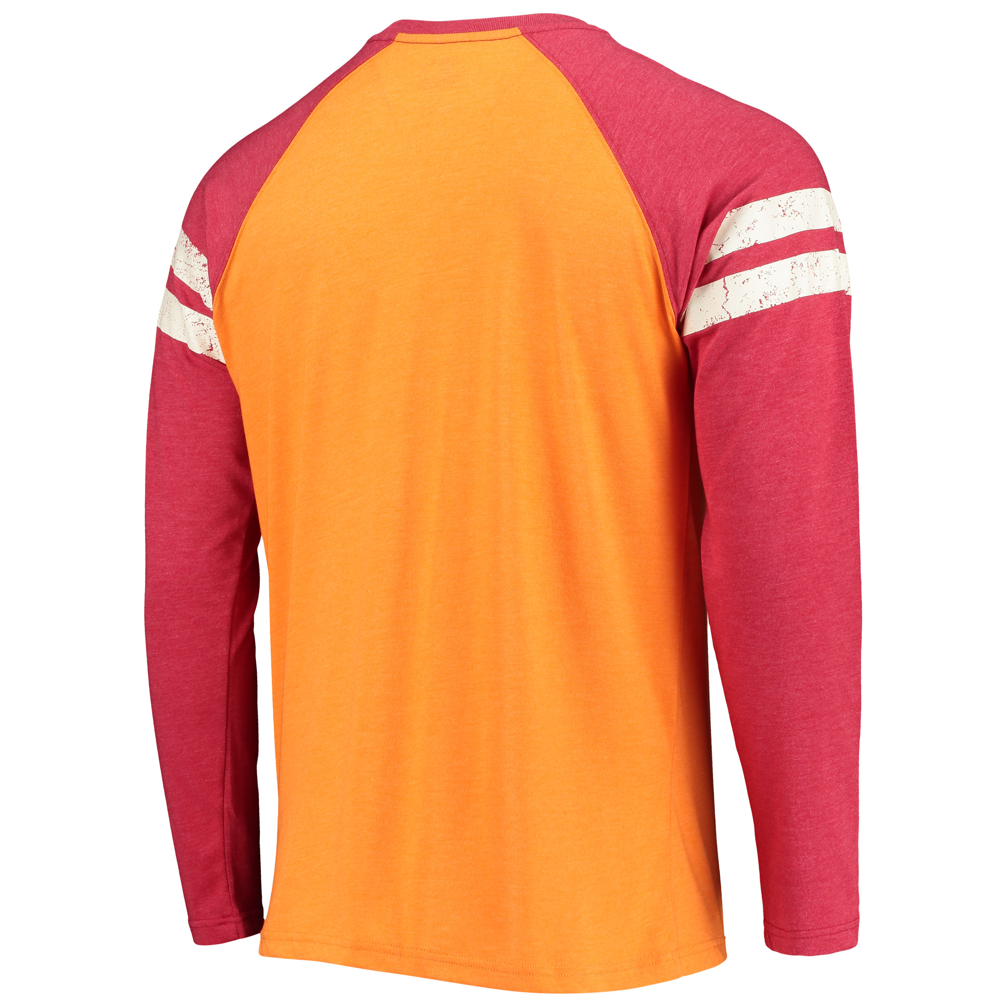 Men's Starter Orange/Red Tampa Bay Buccaneers Throwback League Raglan Long Sleeve Tri-Blend T-Shirt - Image 8