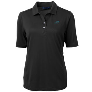Women's Cutter & Buck Black Carolina Panthers Virtue Eco Pique Recycled Polo
