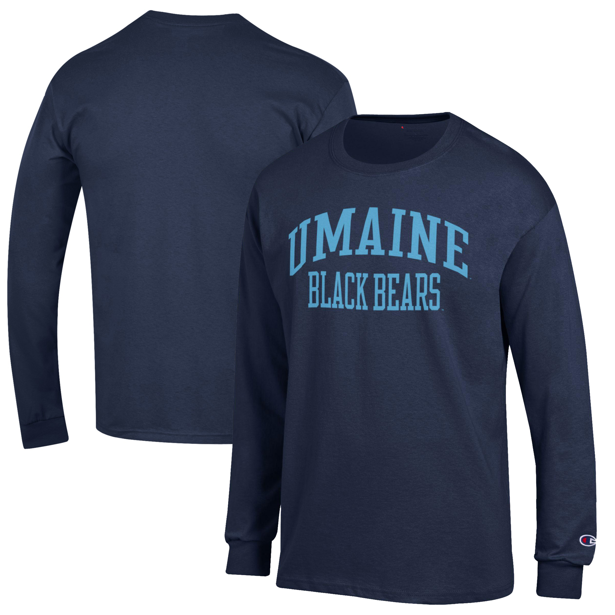 Men's Champion Navy Maine Black Bears Jersey Long Sleeve T-Shirt